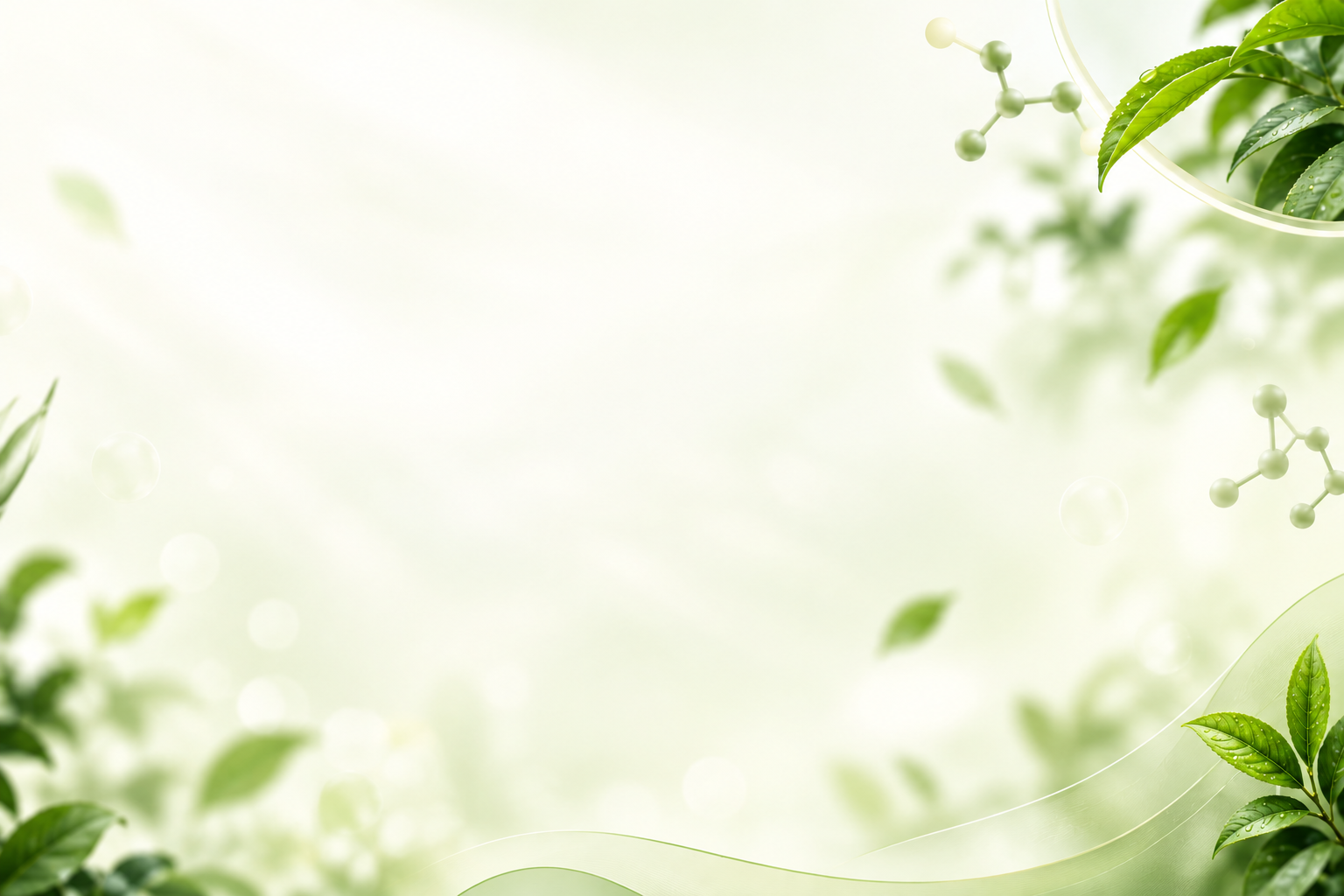 Biotech nature leaves and molecular haze background